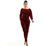 Lossky Women Set knitted suit 2019 Casual Track Suit O-neck Long Sleeve solid Bodycon  women's sports suits spring Autumn Winter