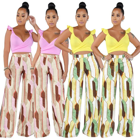 The new summer 2019 hot style bohemian two-piece set