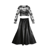 Women Formal Wedding Long Dress Lace Black 2 Piece Suit  Evening Party Cocktail Long Maxi Dresses