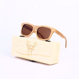 Angcen Ladies Sunglasses Women Polarized Retro Vintage Sun glasses Men wood bamboo sunglasses brand designer square glasses