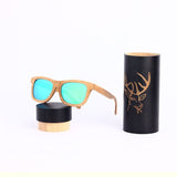 Angcen Ladies Sunglasses Women Polarized Retro Vintage Sun glasses Men wood bamboo sunglasses brand designer square glasses