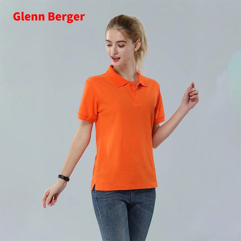 Glenn Berger 2019 New Summer Polo Shirt Women Casual Short Sleeve Slim Polos Mujer Shirts Plus Size Female Cotton Polo Shirt top