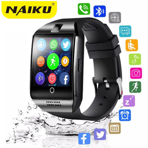 Bluetooth Smart Watch men Q18 With Camera Facebook Whatsapp Twitter Sync SMS Smartwatch Support SIM TF Card For IOS Android